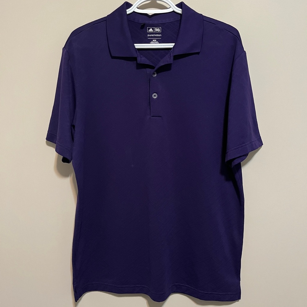 Adidas Men's Purple Puremotion Polo Shirt, Sz M
